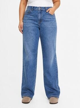 GOOD AMERICAN 'GOOD '90s RELAXED' JEANS - Size 15 - Slight Distressing - NEW